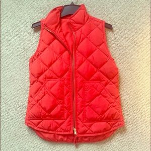 J crew red puffer vest